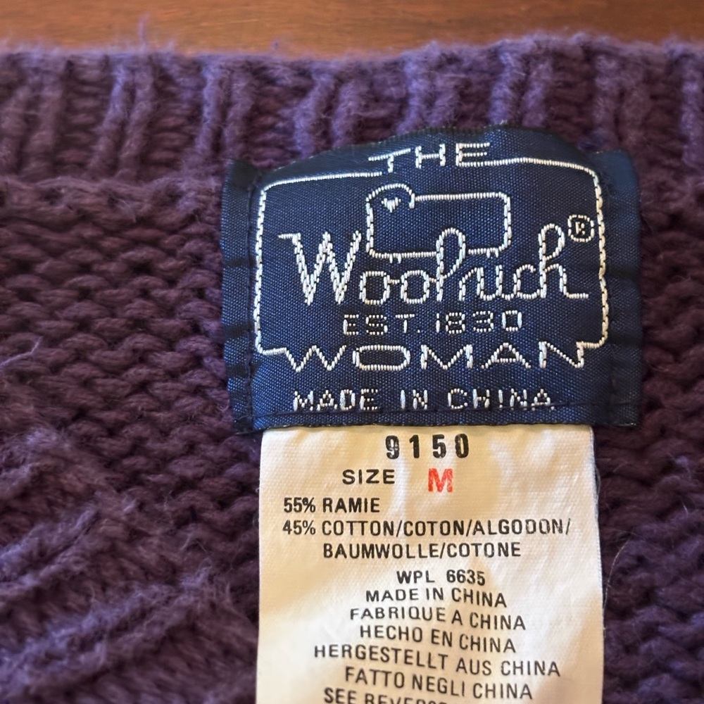 Vintage Woolrich Equestrian Polo Sweater Pullover Cotton Ramie Women’s Medium - Picture 4 of 10